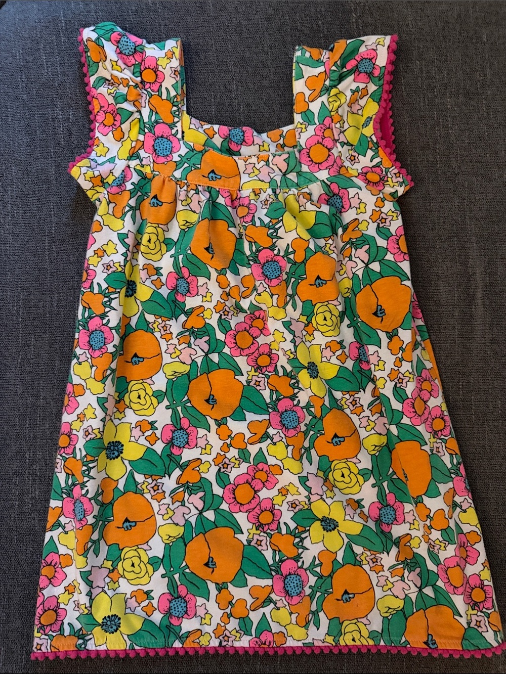 Circo Girls Floral Shift Dress in Orange, Pink & Yellow